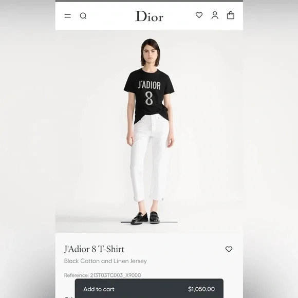 Dior J’Adior 8 T-Shirt Size S Black - Picture 10 of 10